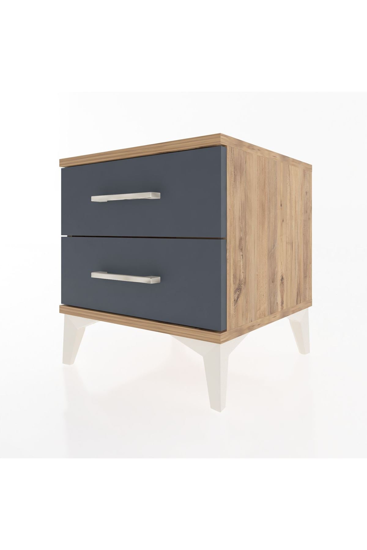 Hyperion Komodin 2 Çekmeceli 44x44x48 Çam-Antrasit