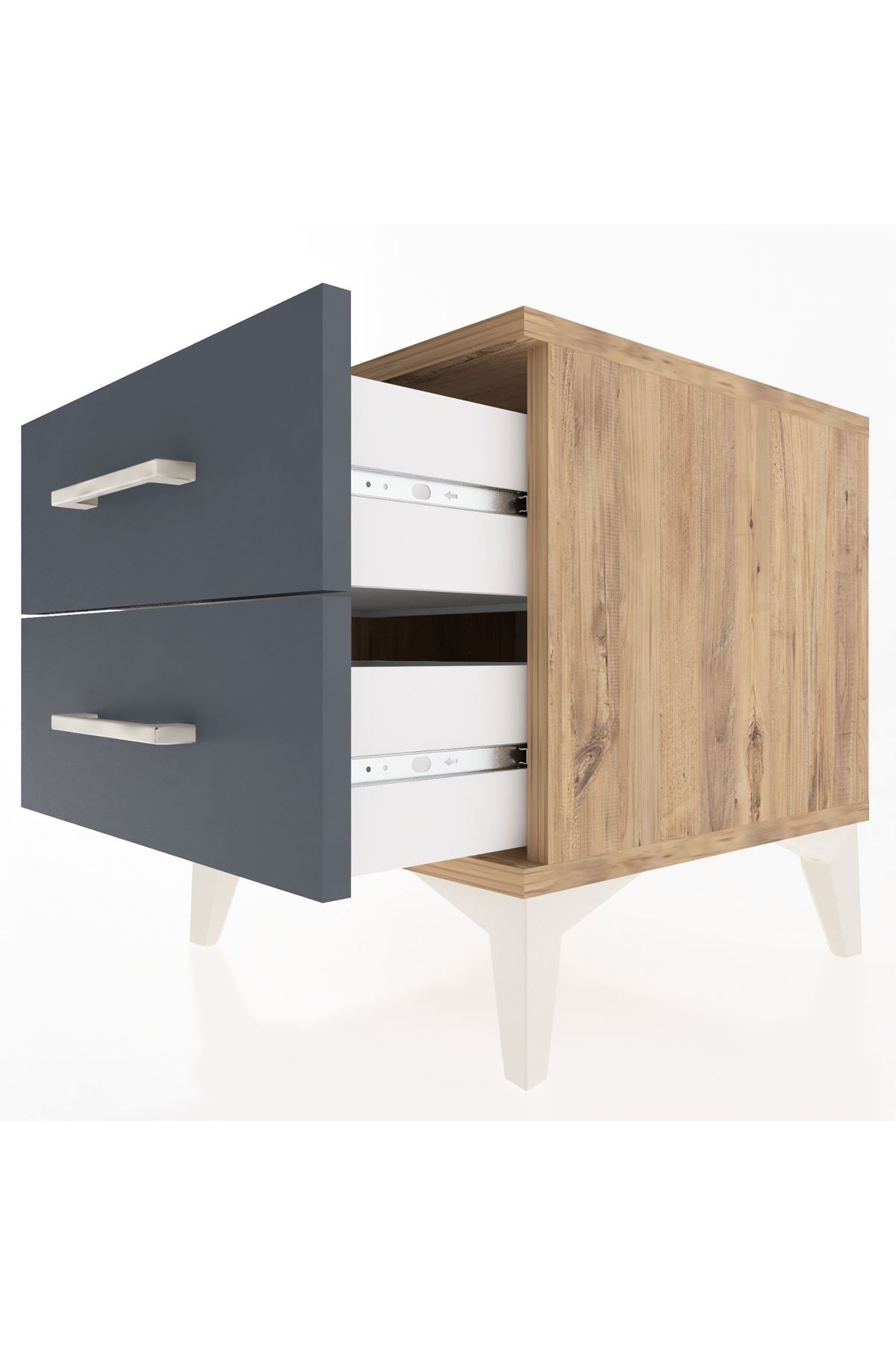 Hyperion Komodin 2 Çekmeceli 44x44x48 Çam-Antrasit