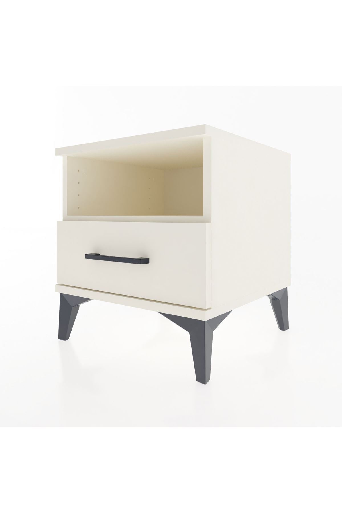 Hyperion Komodin Tek Raflı Tek Çekmeceli 44x44x48 Aytaşı-Aytaşı