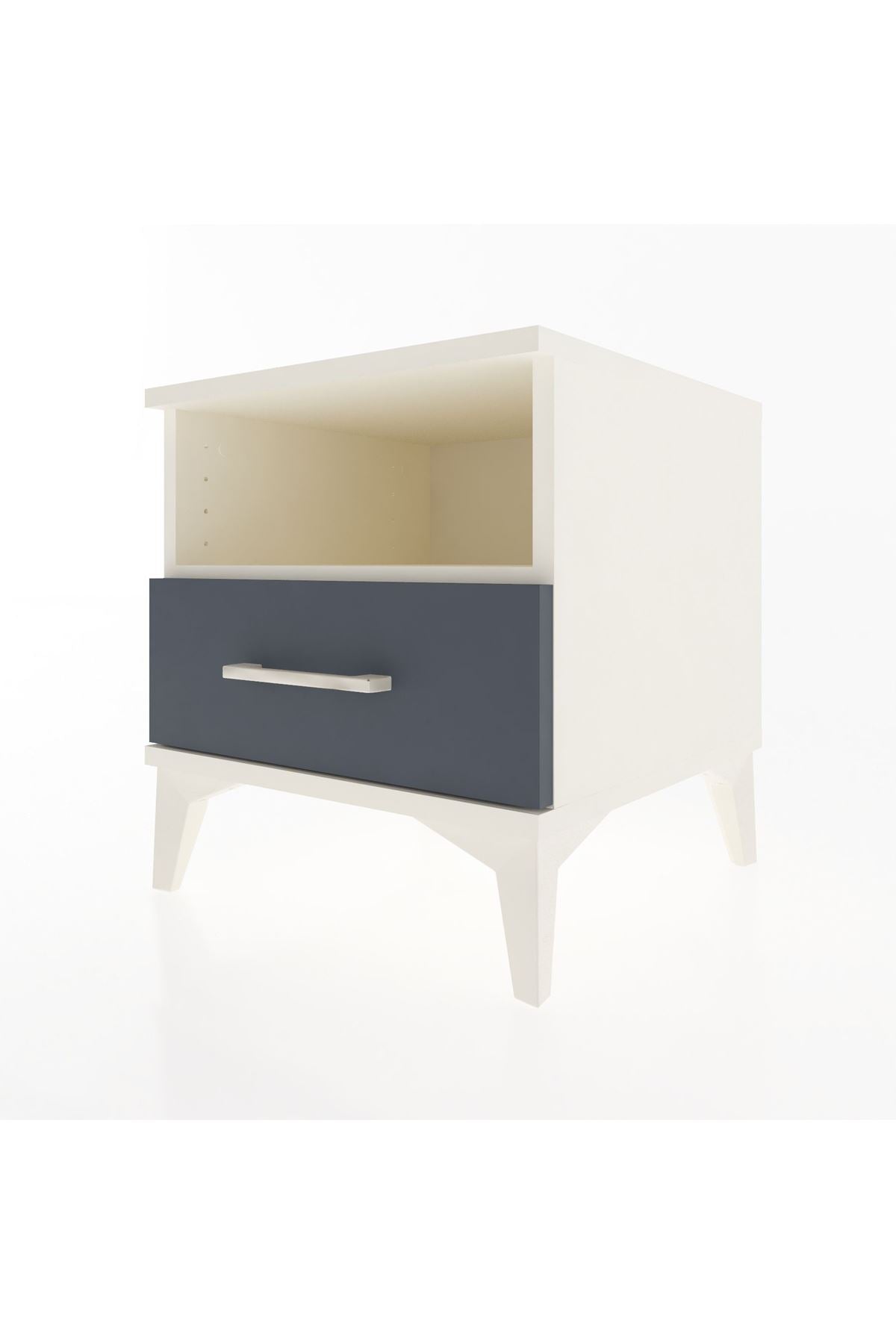 Hyperion Komodin Tek Raflı Tek Çekmeceli 44x44x48 Aytaşı-Antrasit