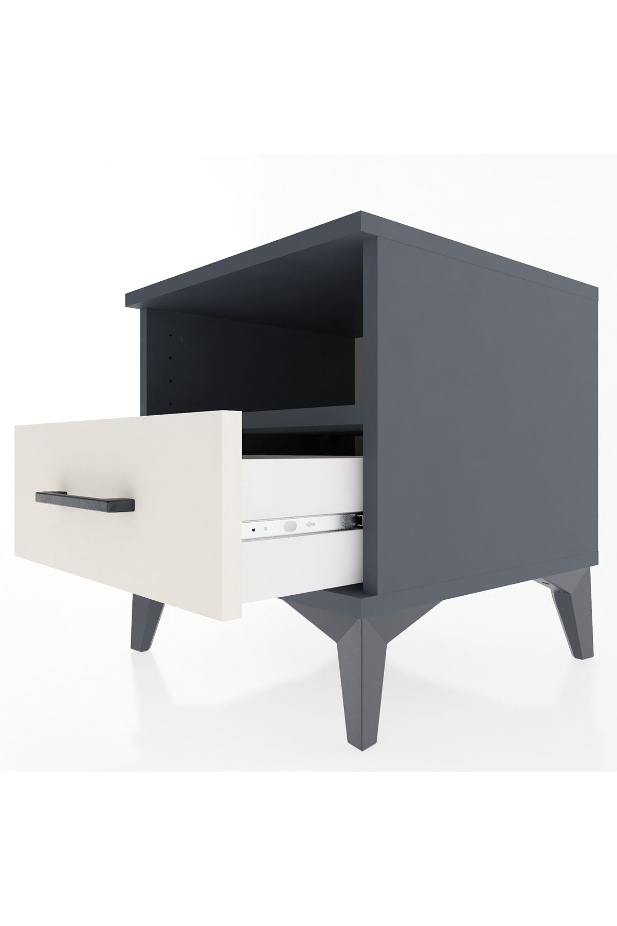 Hyperion Komodin Tek Raflı Tek Çekmeceli 44x44x48 Antrasit-Aytaşı