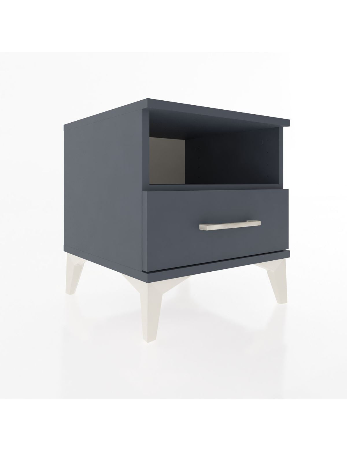 Hyperion Komodin Tek Raflı Tek Çekmeceli 44x44x48 Antrasit-Antrasit