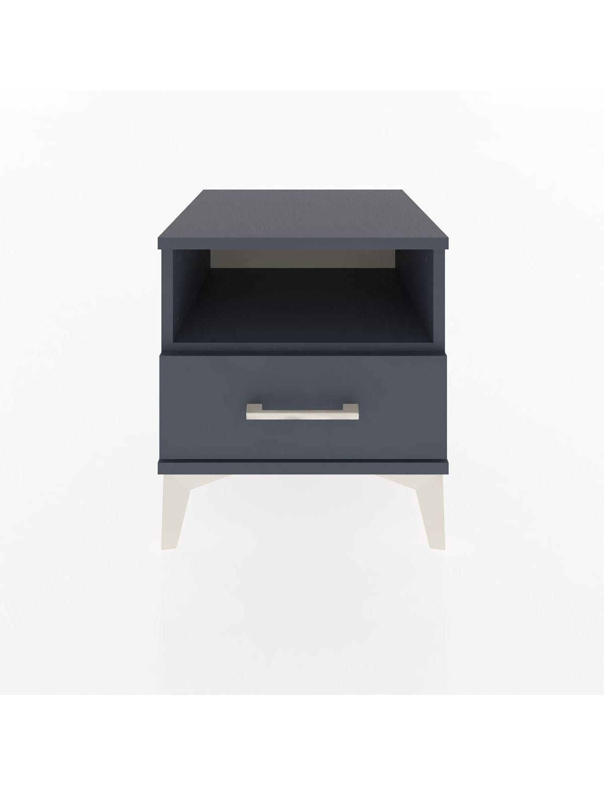 Hyperion Komodin Tek Raflı Tek Çekmeceli 44x44x48 Antrasit-Antrasit