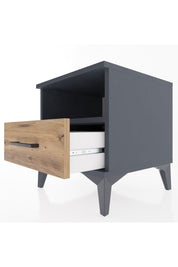 Hyperion Komodin Tek Raflı Tek Çekmeceli 44x44x48 Antrasit-Çam