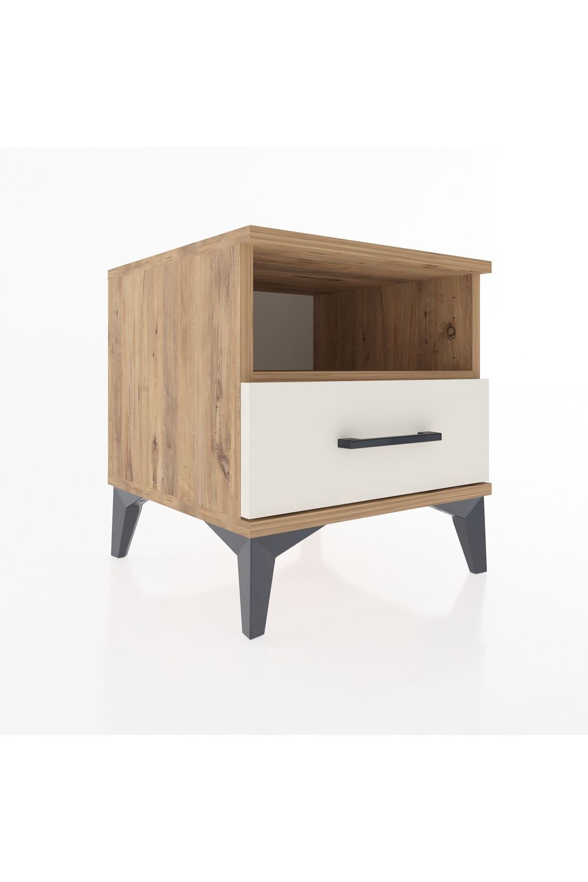 Hyperion Komodin Tek Raflı Tek Çekmeceli 44x44x48 Çam-Aytaşı