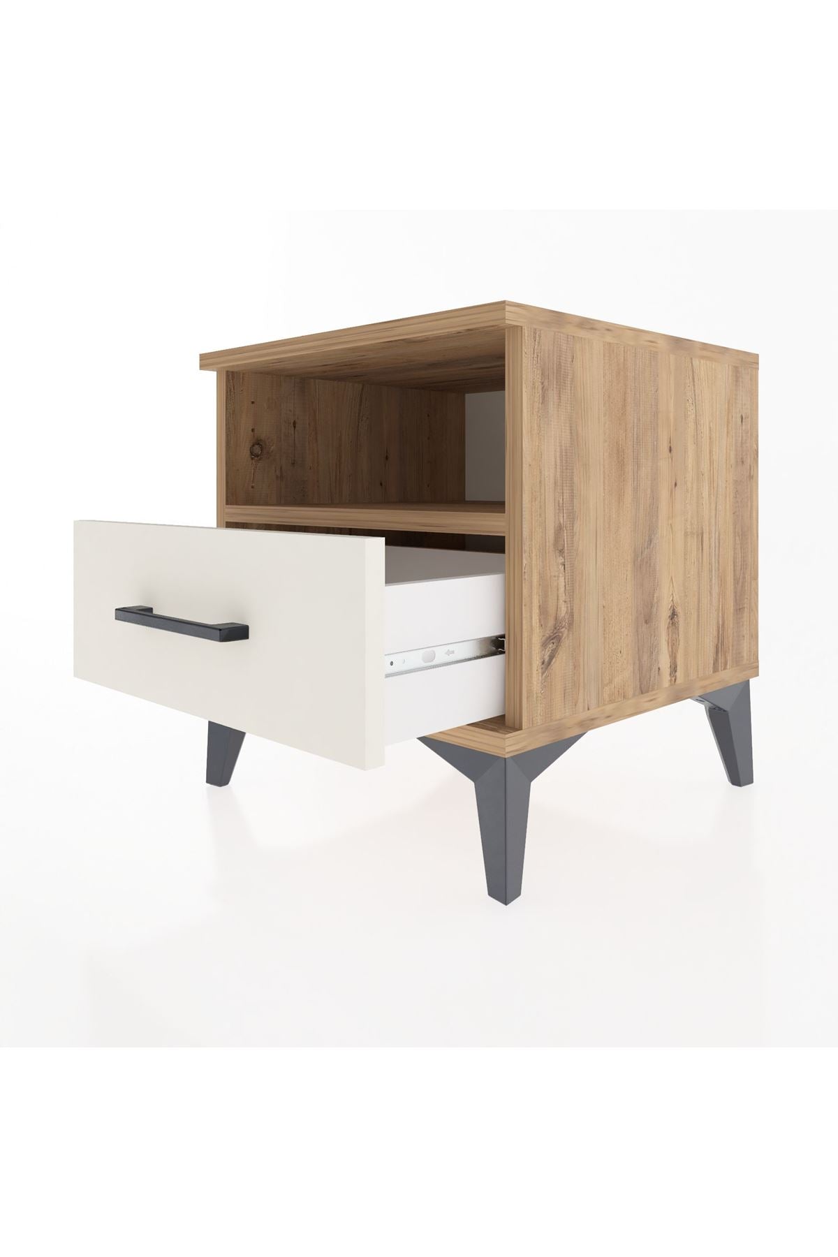 Hyperion Komodin Tek Raflı Tek Çekmeceli 44x44x48 Çam-Aytaşı