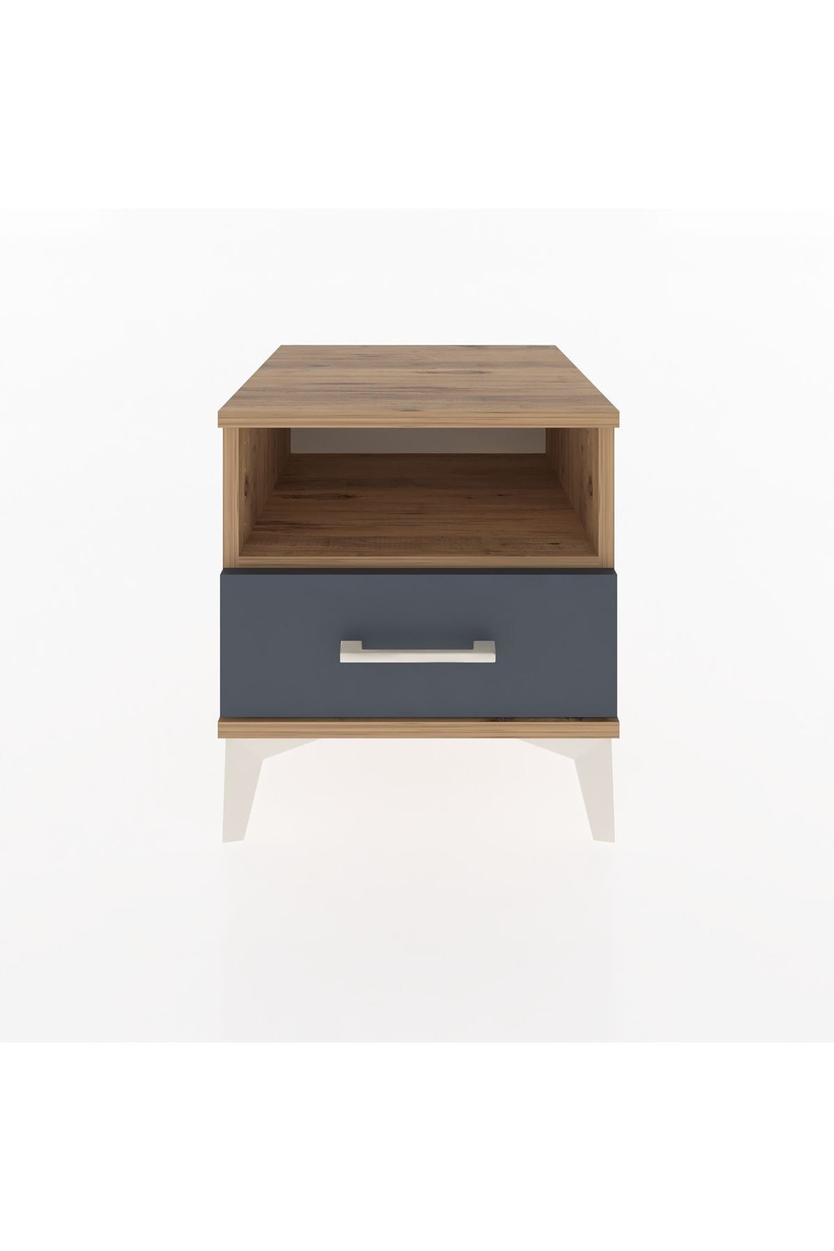 Hyperion Komodin Tek Raflı Tek Çekmeceli 44x44x48 Çam-Antrasit