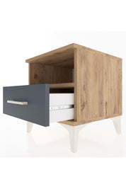 Hyperion Komodin Tek Raflı Tek Çekmeceli 44x44x48 Çam-Antrasit