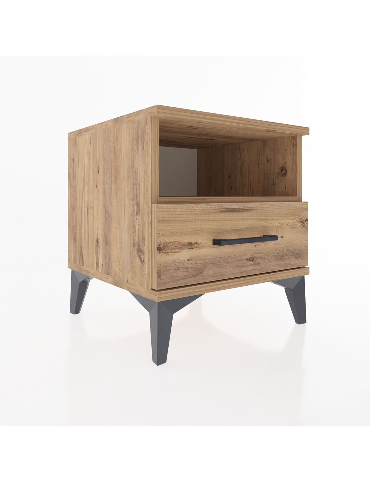 Hyperion Komodin Tek Raflı Tek Çekmeceli 44x44x48 Çam-Çam