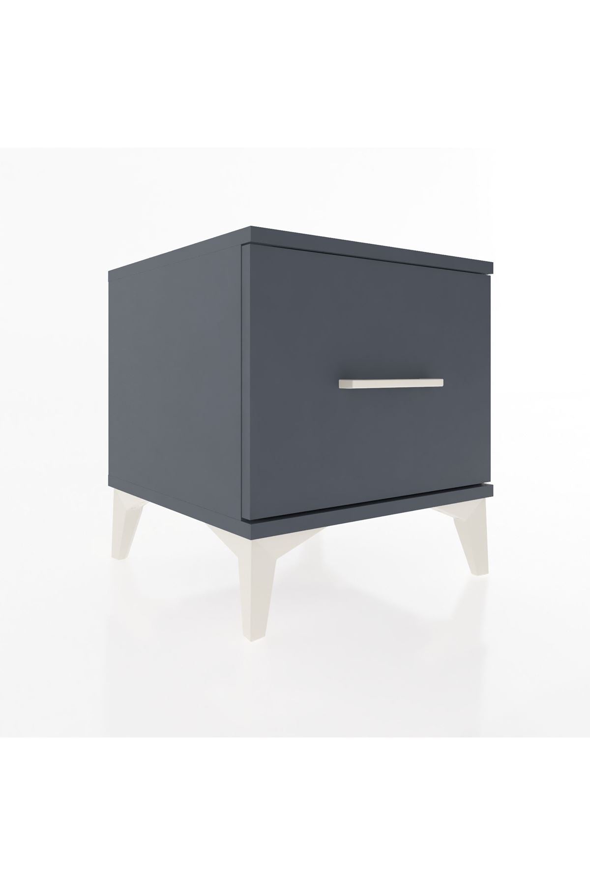 Hyperion Komodin Tek Çekmeceli 44x44x48 Antrasit-Antrasit