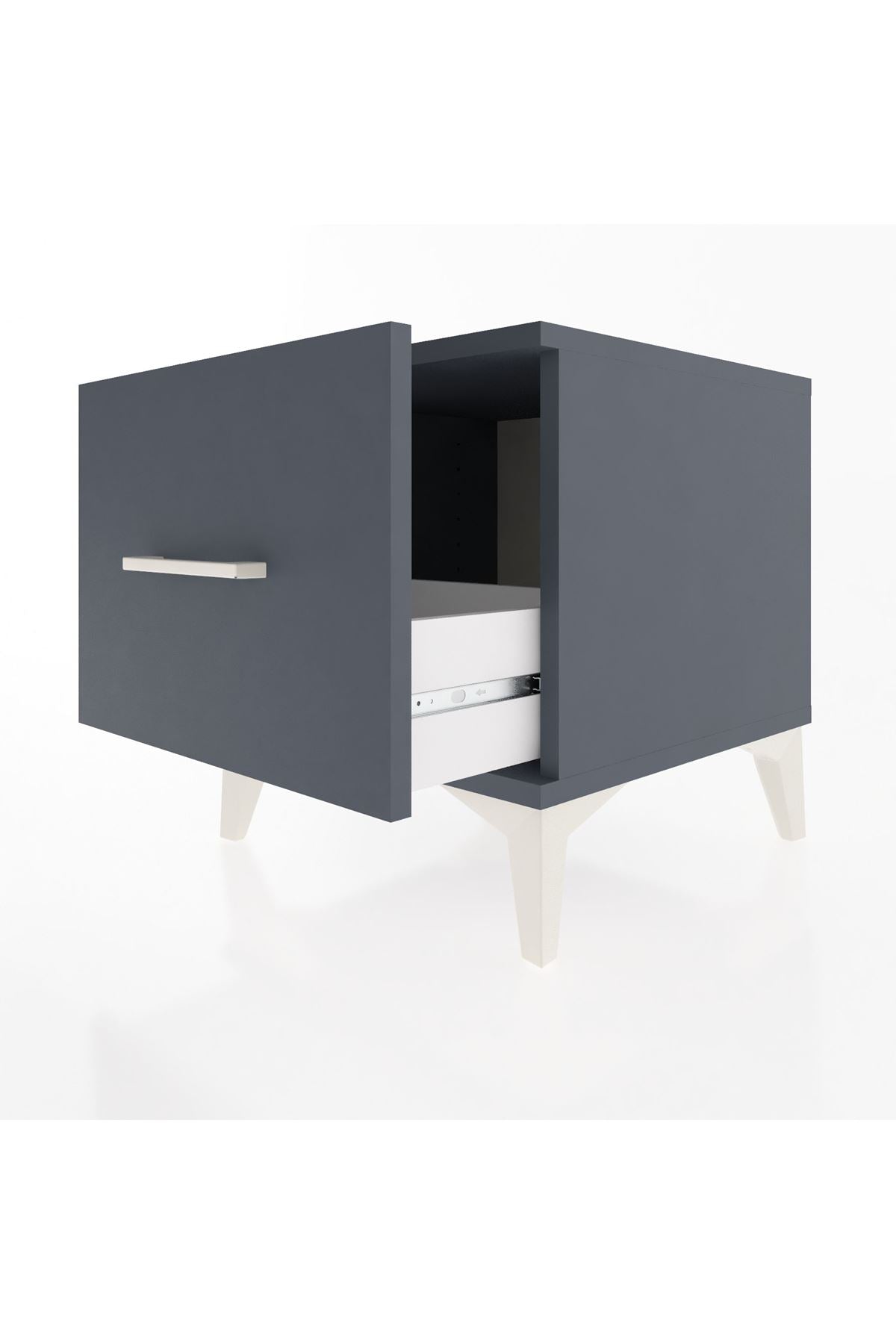 Hyperion Komodin Tek Çekmeceli 44x44x48 Antrasit-Antrasit