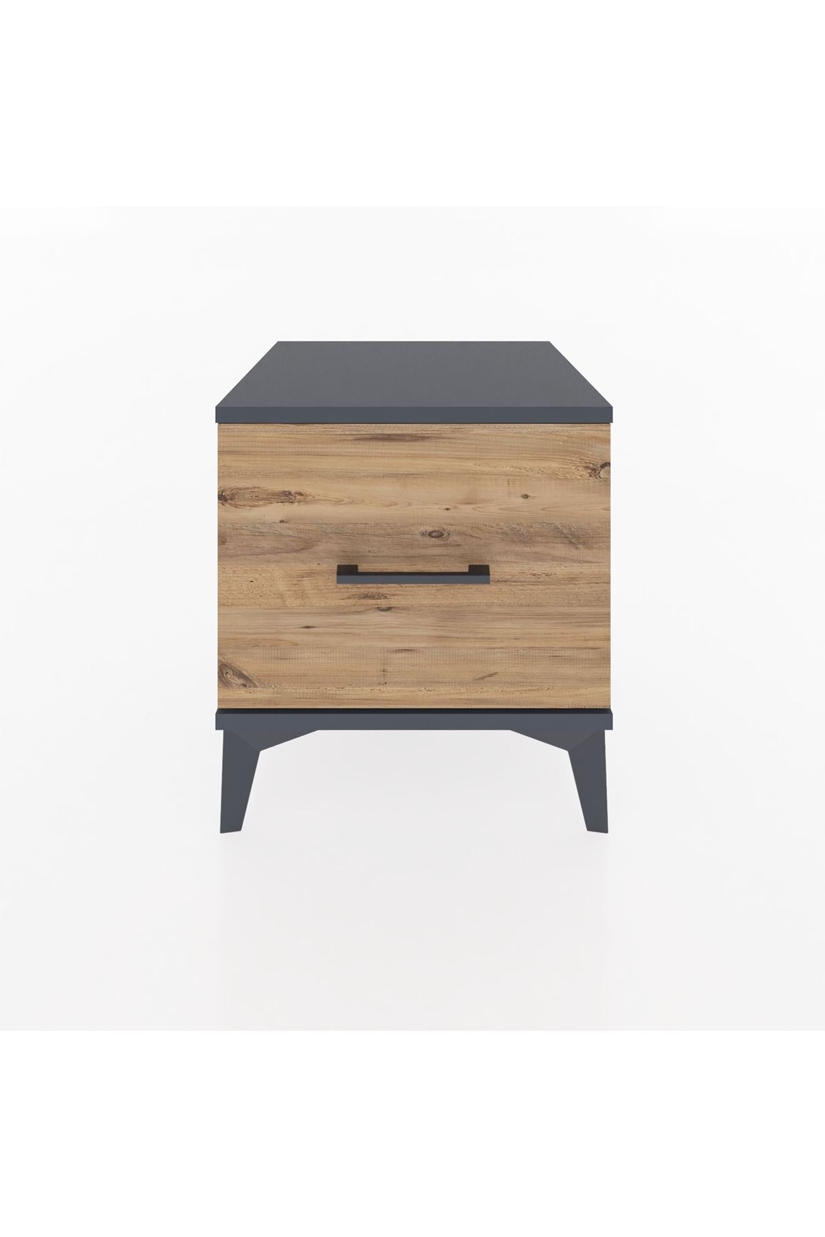 Hyperion Komodin Tek Çekmeceli 44x44x48 Antrasit-Çam