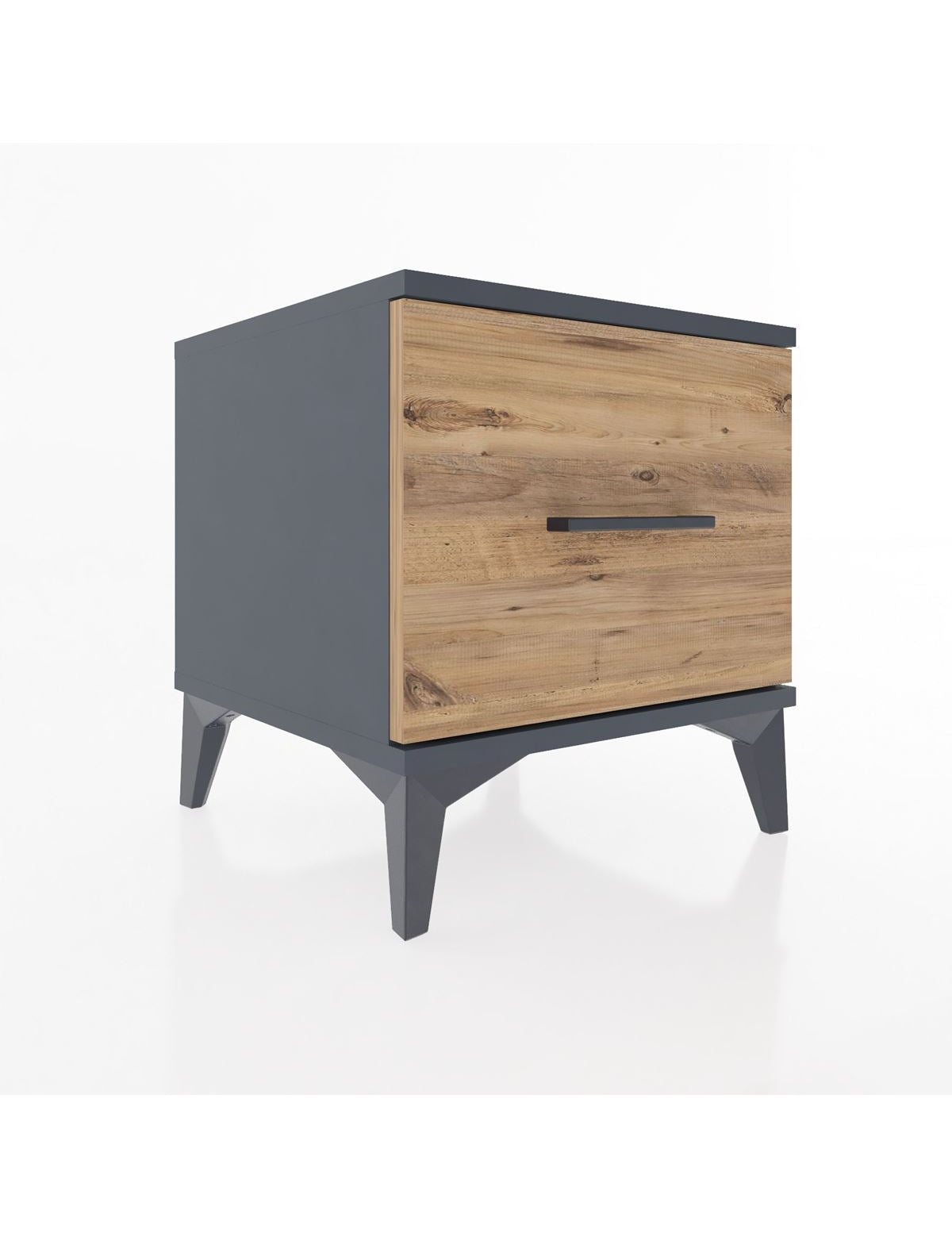 Hyperion Komodin Tek Çekmeceli 44x44x48 Antrasit-Çam