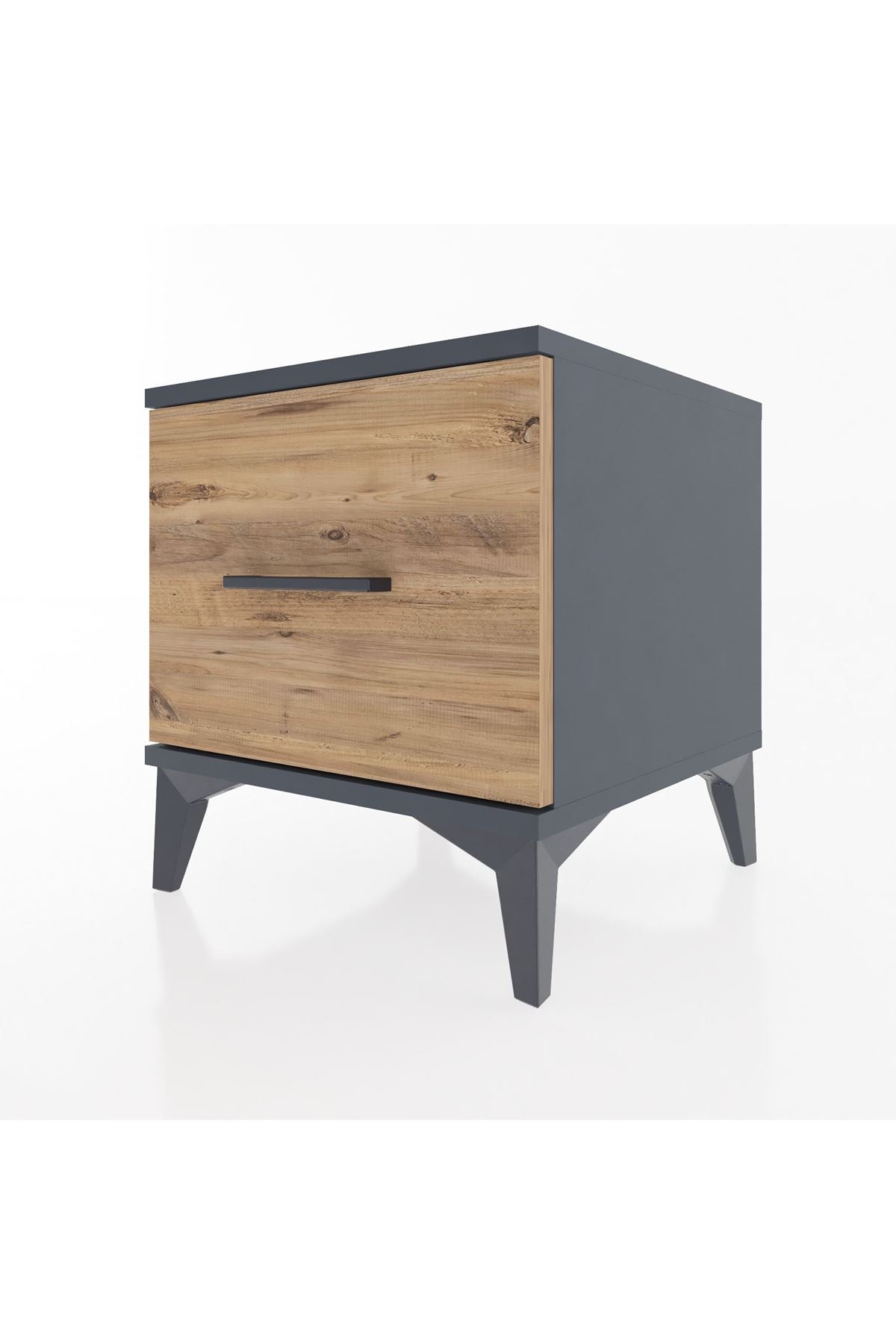 Hyperion Komodin Tek Çekmeceli 44x44x48 Antrasit-Çam