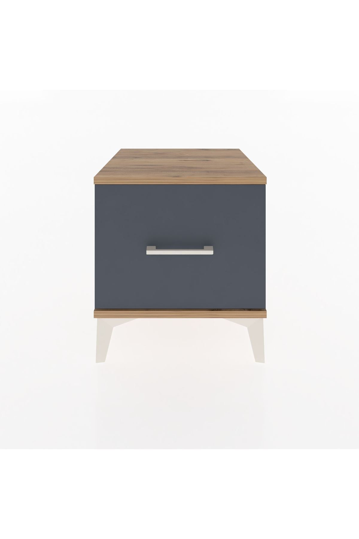 Hyperion Komodin Tek Çekmeceli 44x44x48 Çam-Antrasit