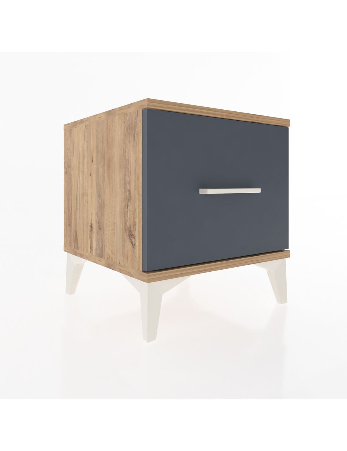 Hyperion Komodin Tek Çekmeceli 44x44x48 Çam-Antrasit