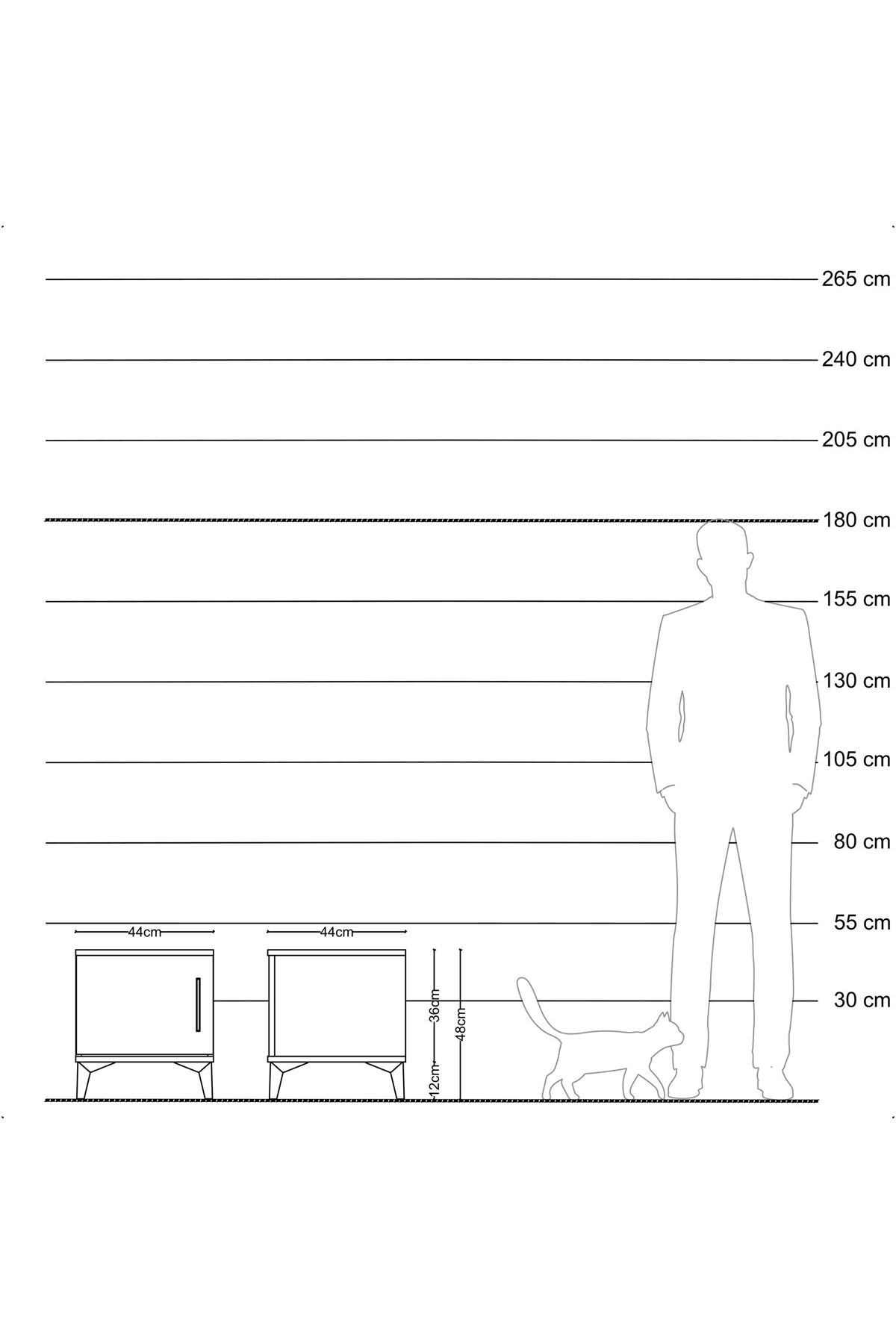 Hyperion Komodin Tek Kapaklı 44x44x48 Aytaşı-Aytaşı