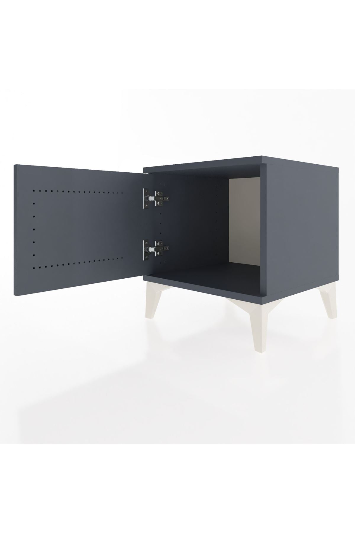 Hyperion Komodin Tek Kapaklı 44x44x48 Antrasit-Antrasit