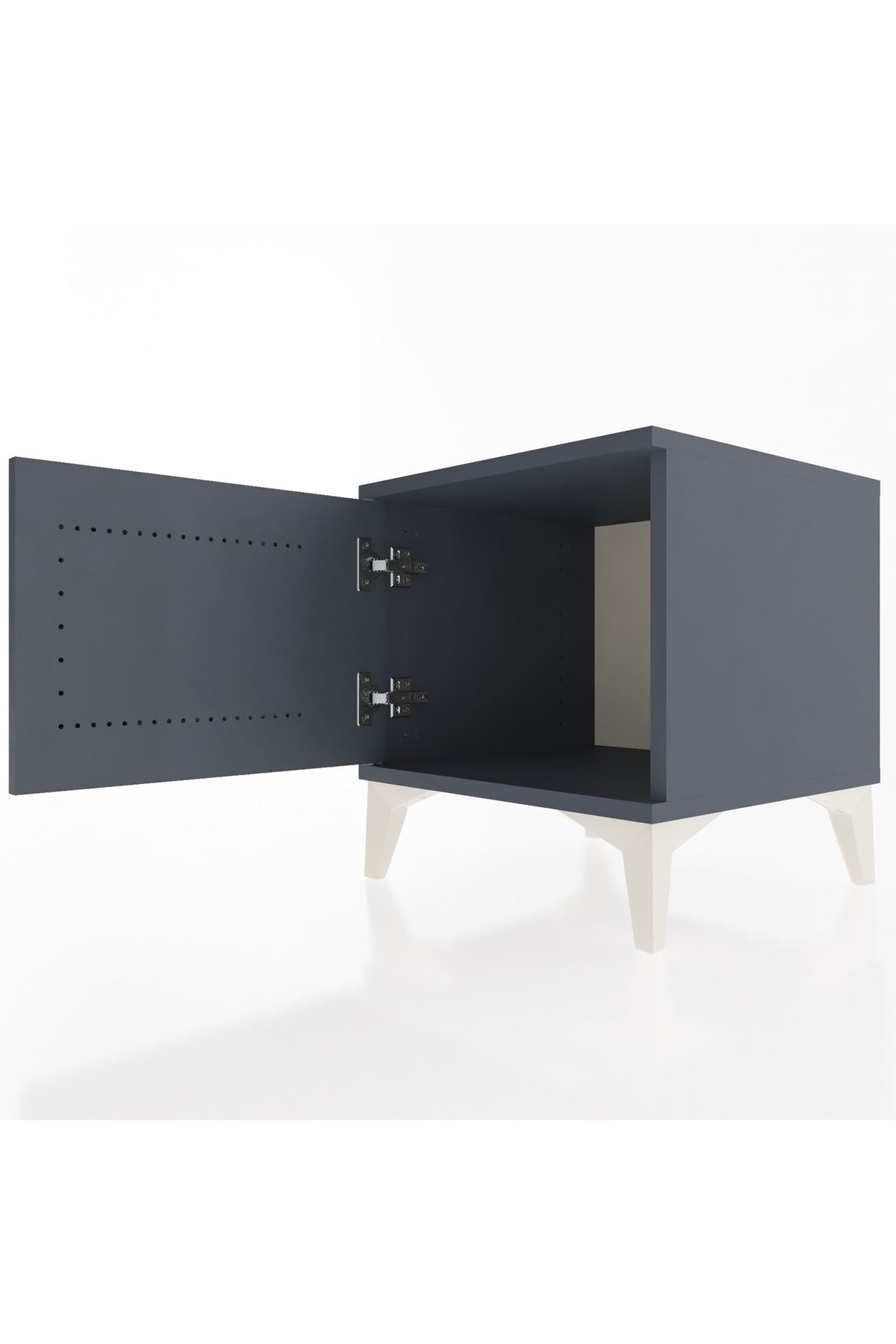 Hyperion Komodin Tek Kapaklı 44x44x48 Antrasit-Antrasit