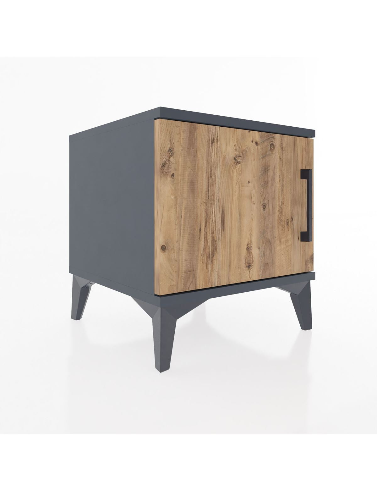 Hyperion Komodin Tek Kapaklı 44x44x48 Antrasit-Çam