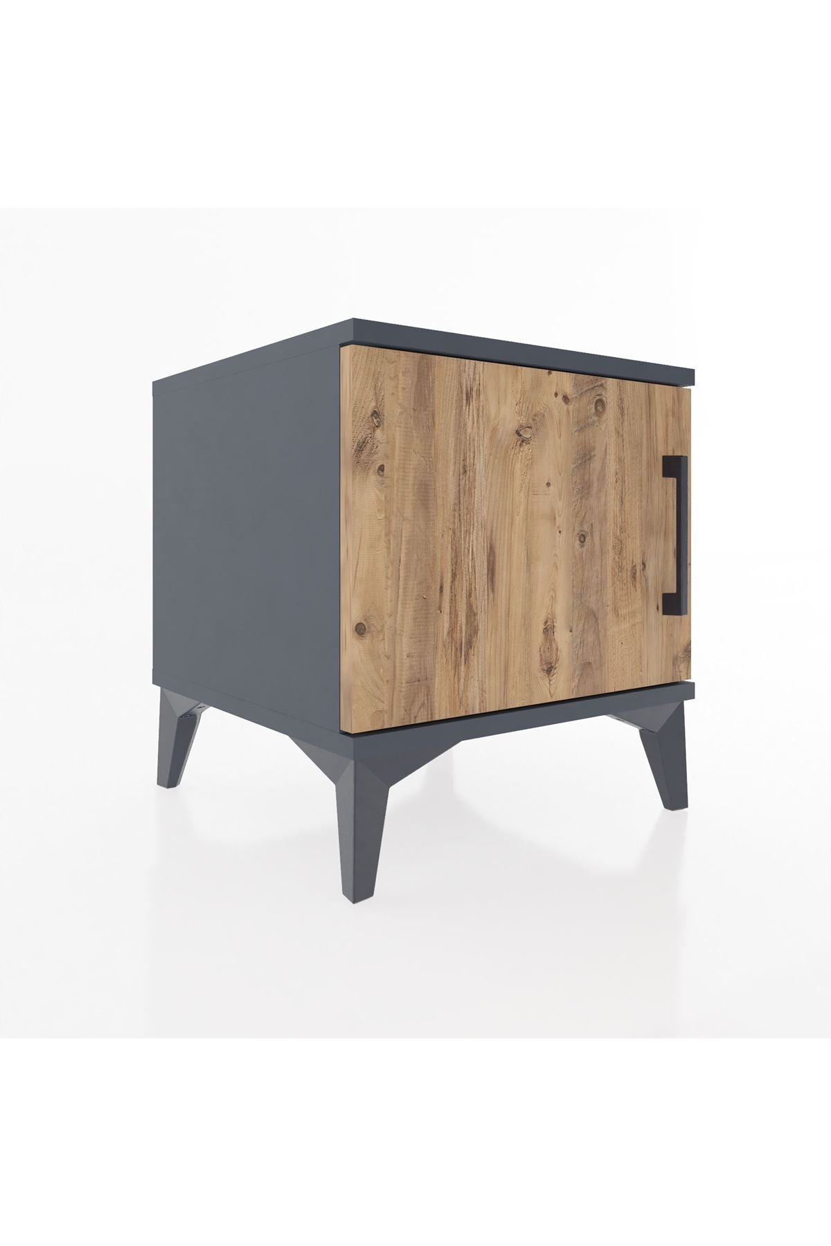 Hyperion Komodin Tek Kapaklı 44x44x48 Antrasit-Çam