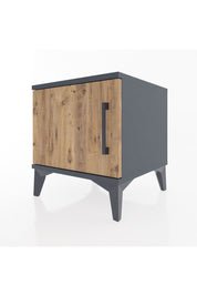 Hyperion Komodin Tek Kapaklı 44x44x48 Antrasit-Çam