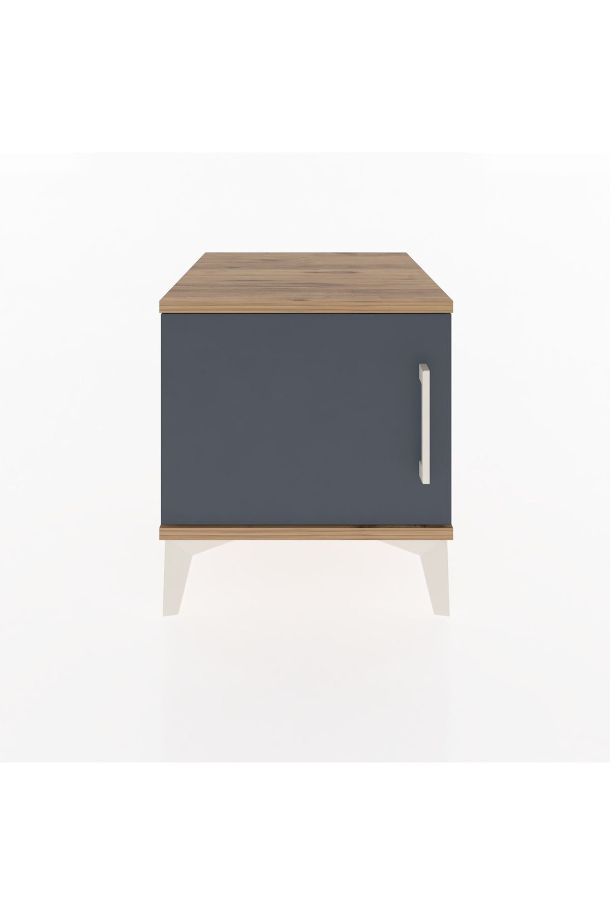 Hyperion Komodin Tek Kapaklı 44x44x48 Çam-Antrasit