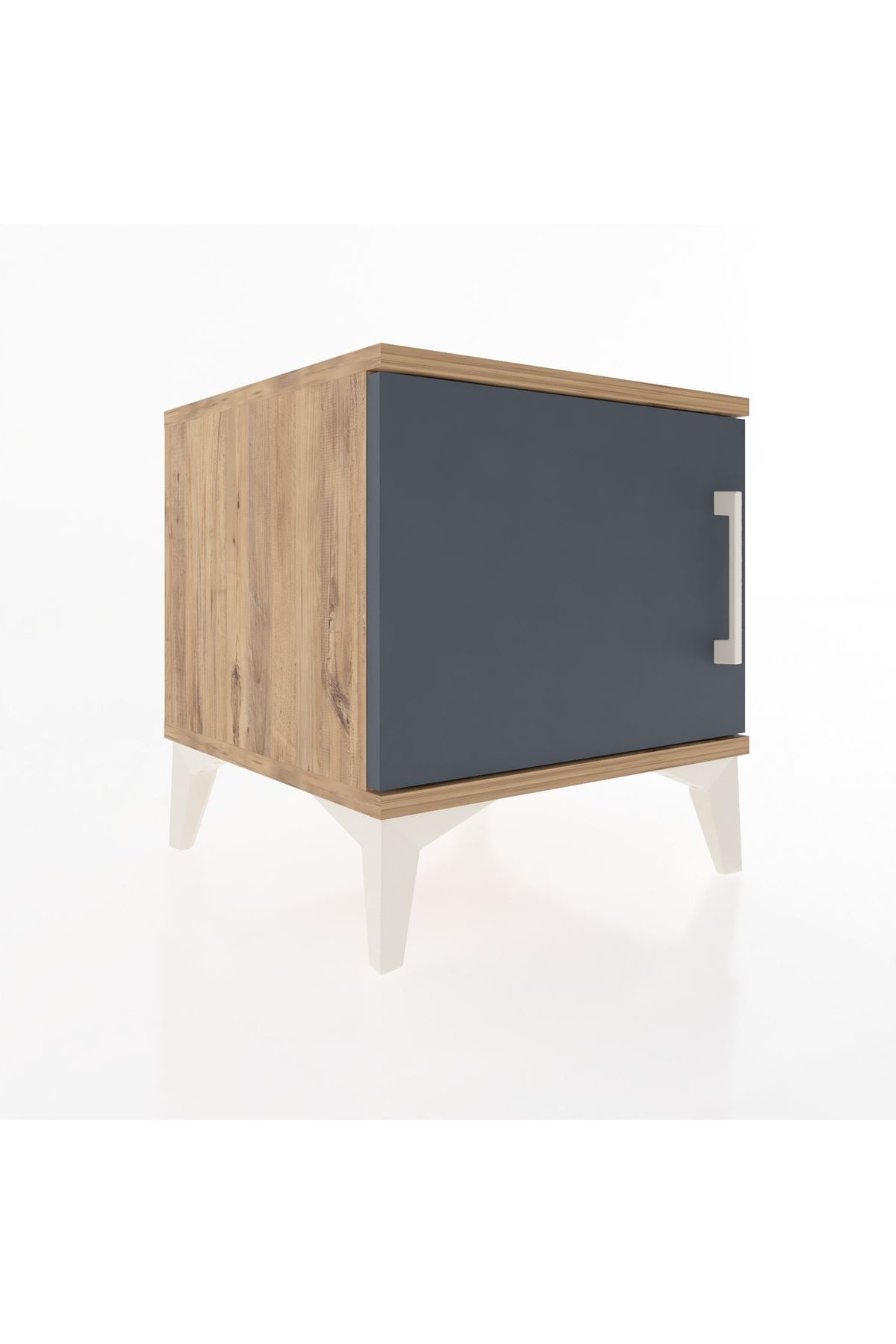 Hyperion Komodin Tek Kapaklı 44x44x48 Çam-Antrasit