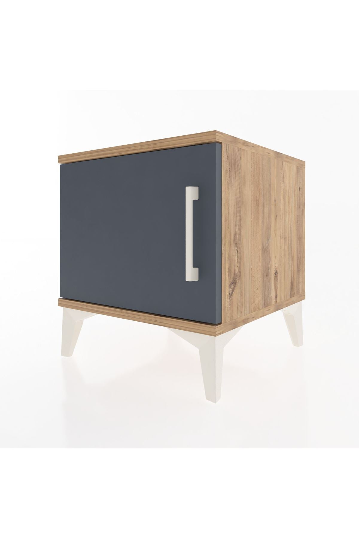 Hyperion Komodin Tek Kapaklı 44x44x48 Çam-Antrasit