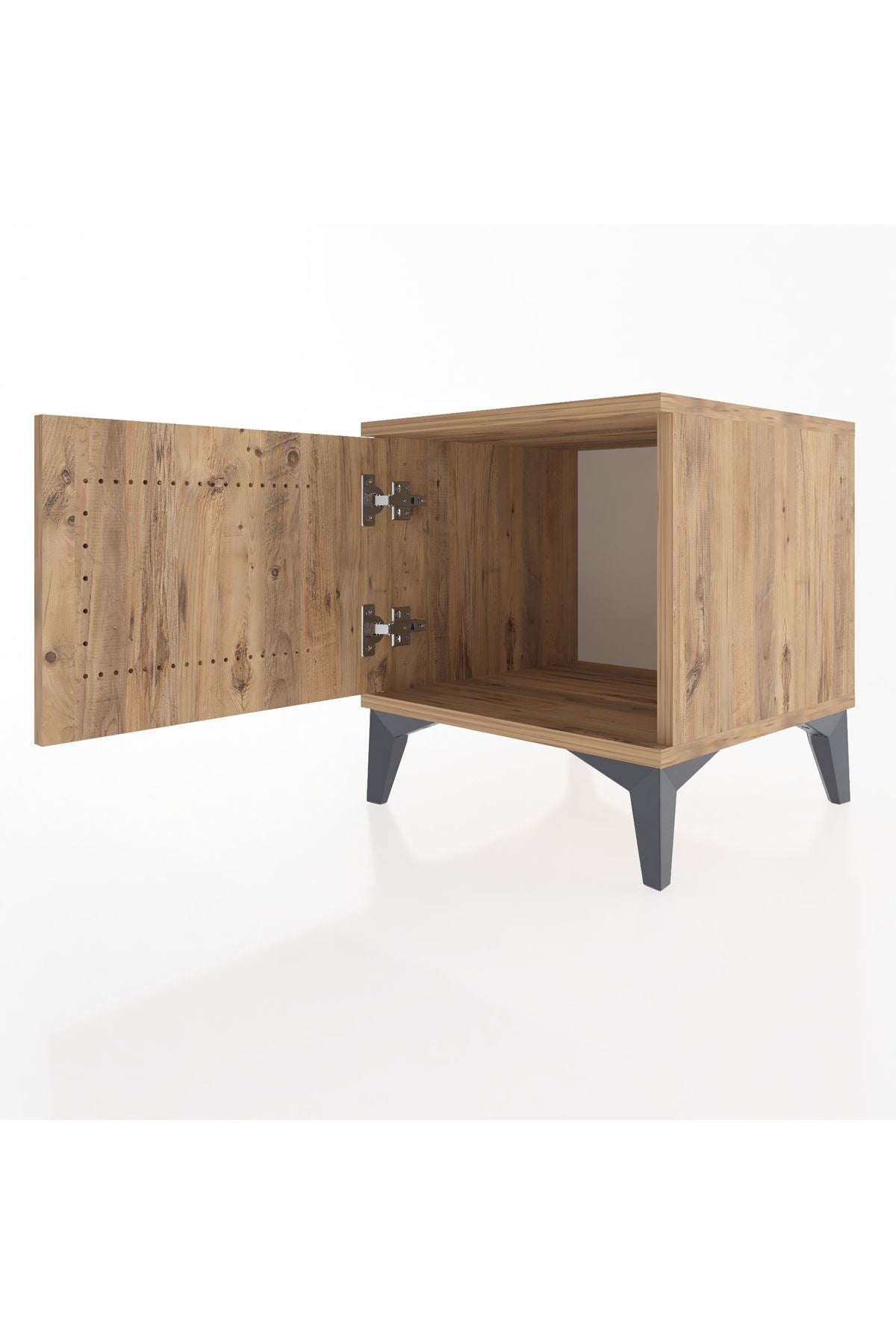 Hyperion Komodin Tek Kapaklı 44x44x48 Çam-Çam