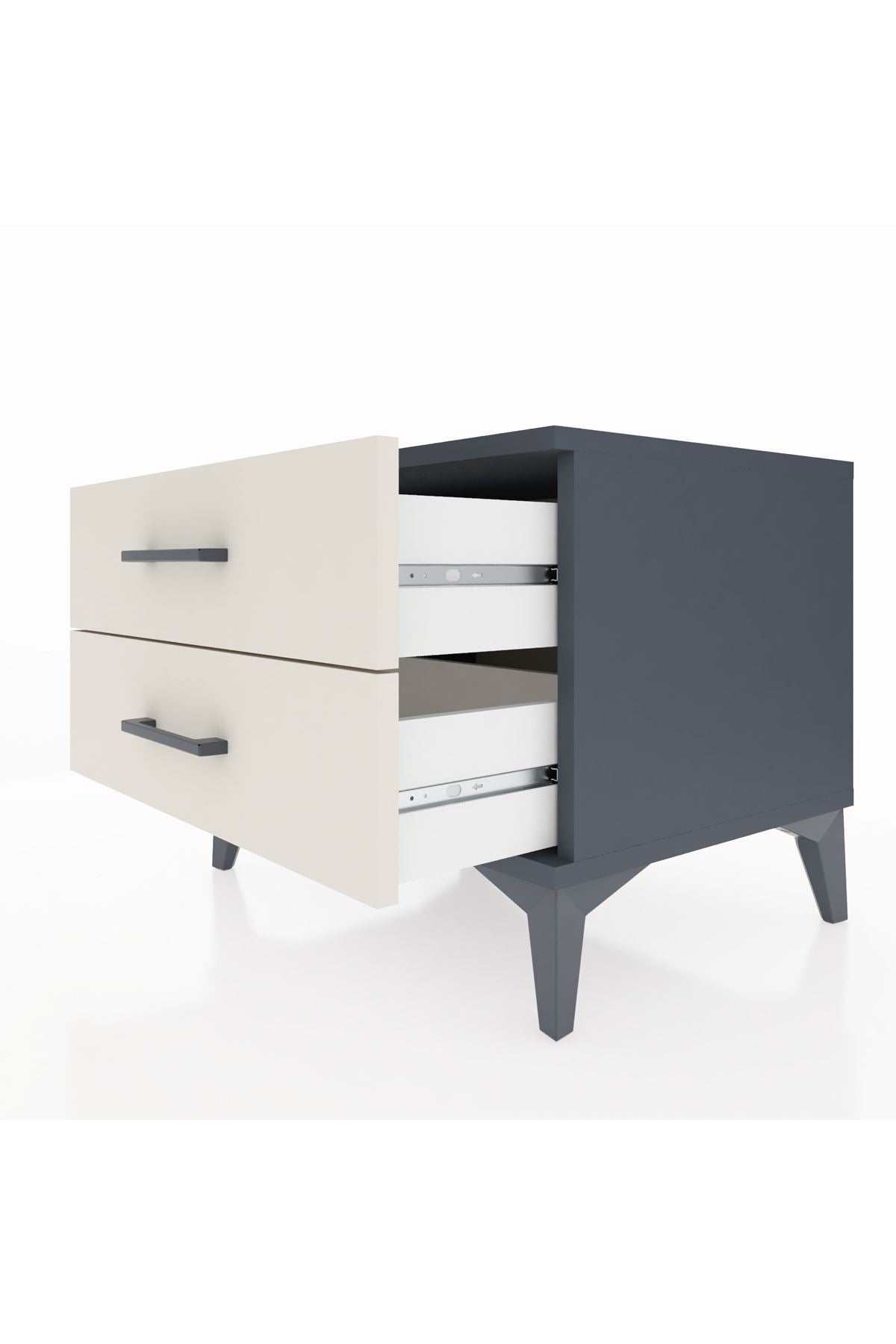 Hyperion Komodin 2 Çekmeceli 60x44x48 Antrasit-Aytaşı