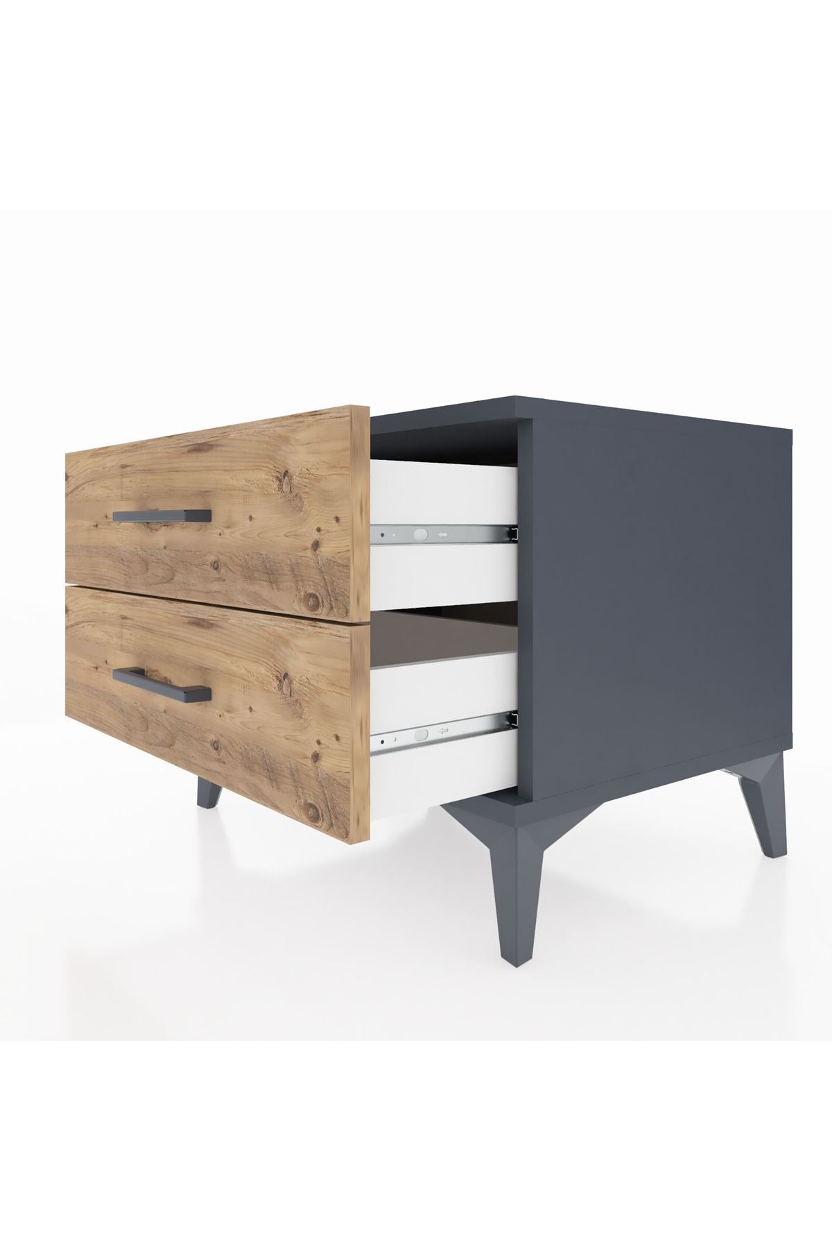 Hyperion Komodin 2 Çekmeceli 60x44x48 Antrasit-Çam