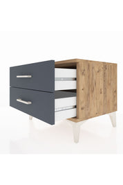 Hyperion Komodin 2 Çekmeceli 60x44x48 Çam-Antrasit