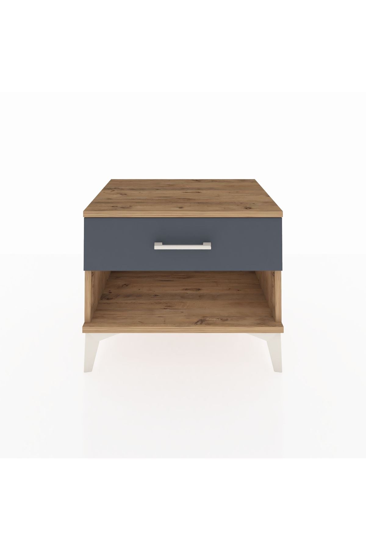 Hyperion Komodin Tek Çekmeceli 60x44x48 Çam-Antrasit