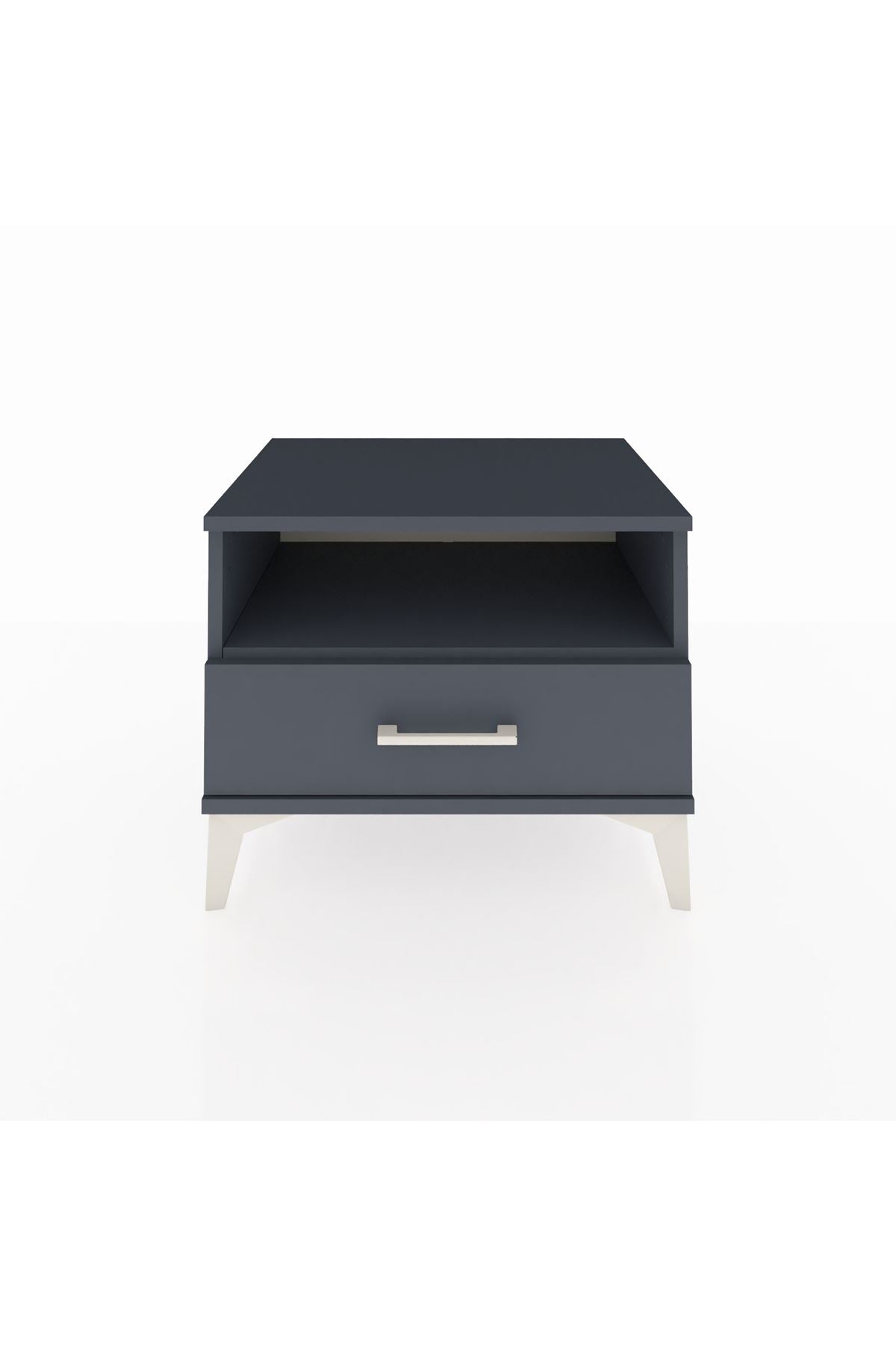 Hyperion Komodin Tek Raflı Tek Çekmeceli 60x44x48 Antrasit-Antrasit