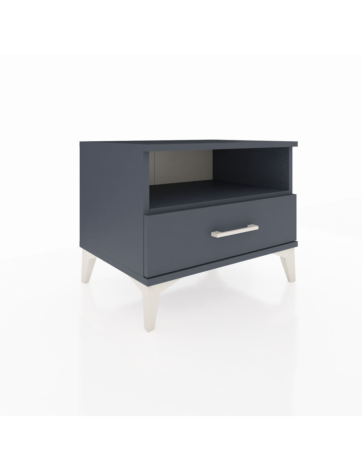 Hyperion Komodin Tek Raflı Tek Çekmeceli 60x44x48 Antrasit-Antrasit