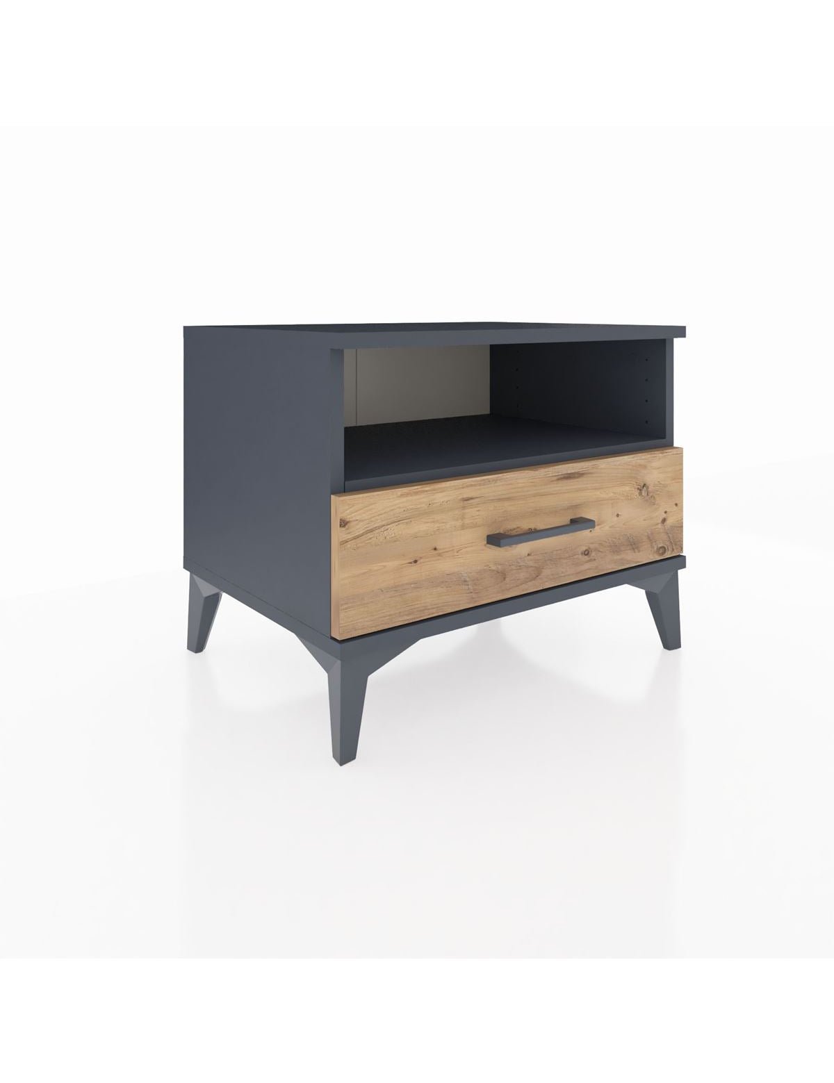 Hyperion Komodin Tek Raflı Tek Çekmeceli 60x44x48 Antrasit-Çam