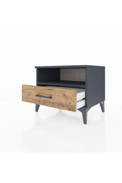 Hyperion Komodin Tek Raflı Tek Çekmeceli 60x44x48 Antrasit-Çam