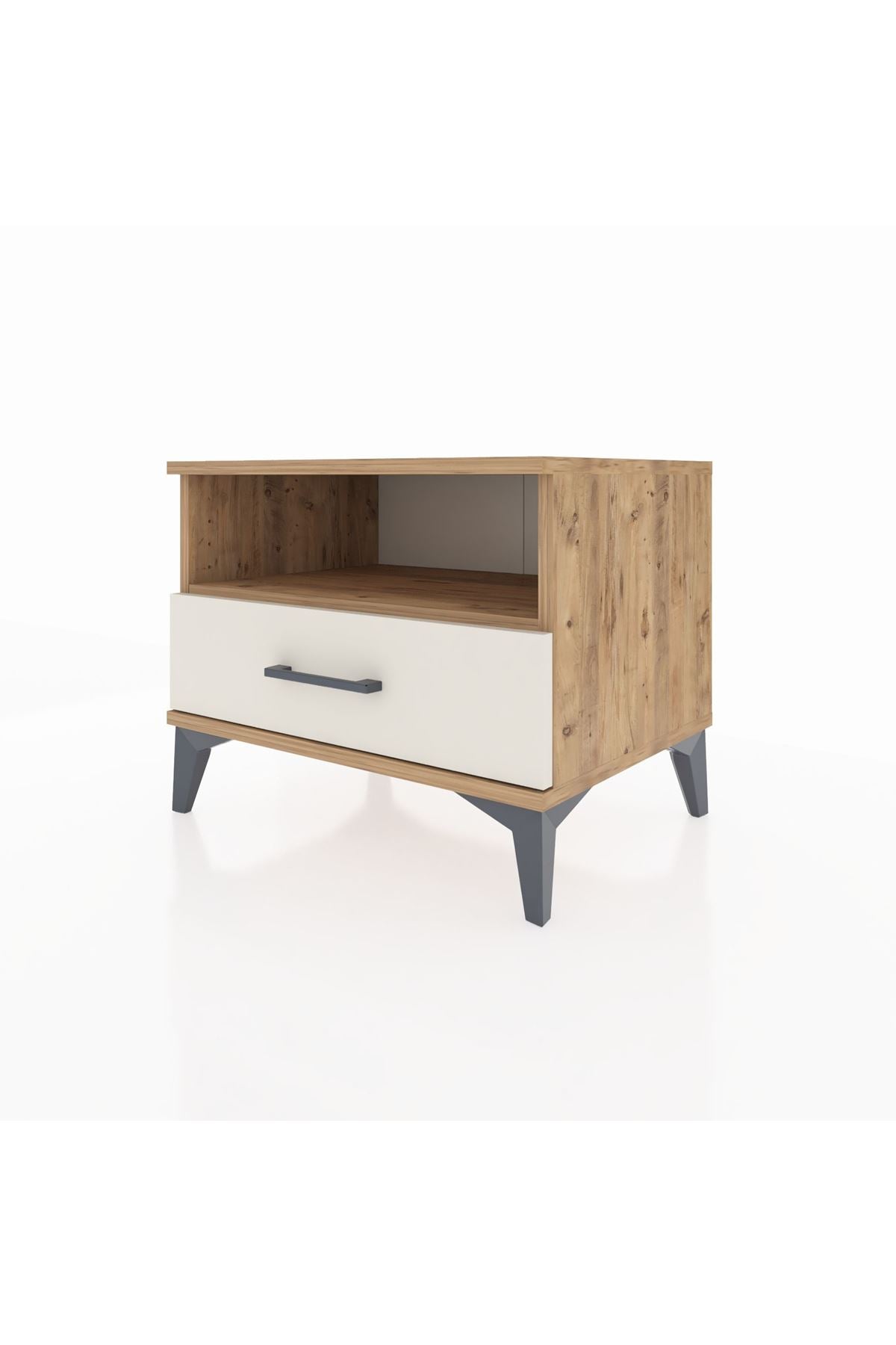 Hyperion Komodin Tek Raflı Tek Çekmeceli 60x44x48 Çam-Aytaşı