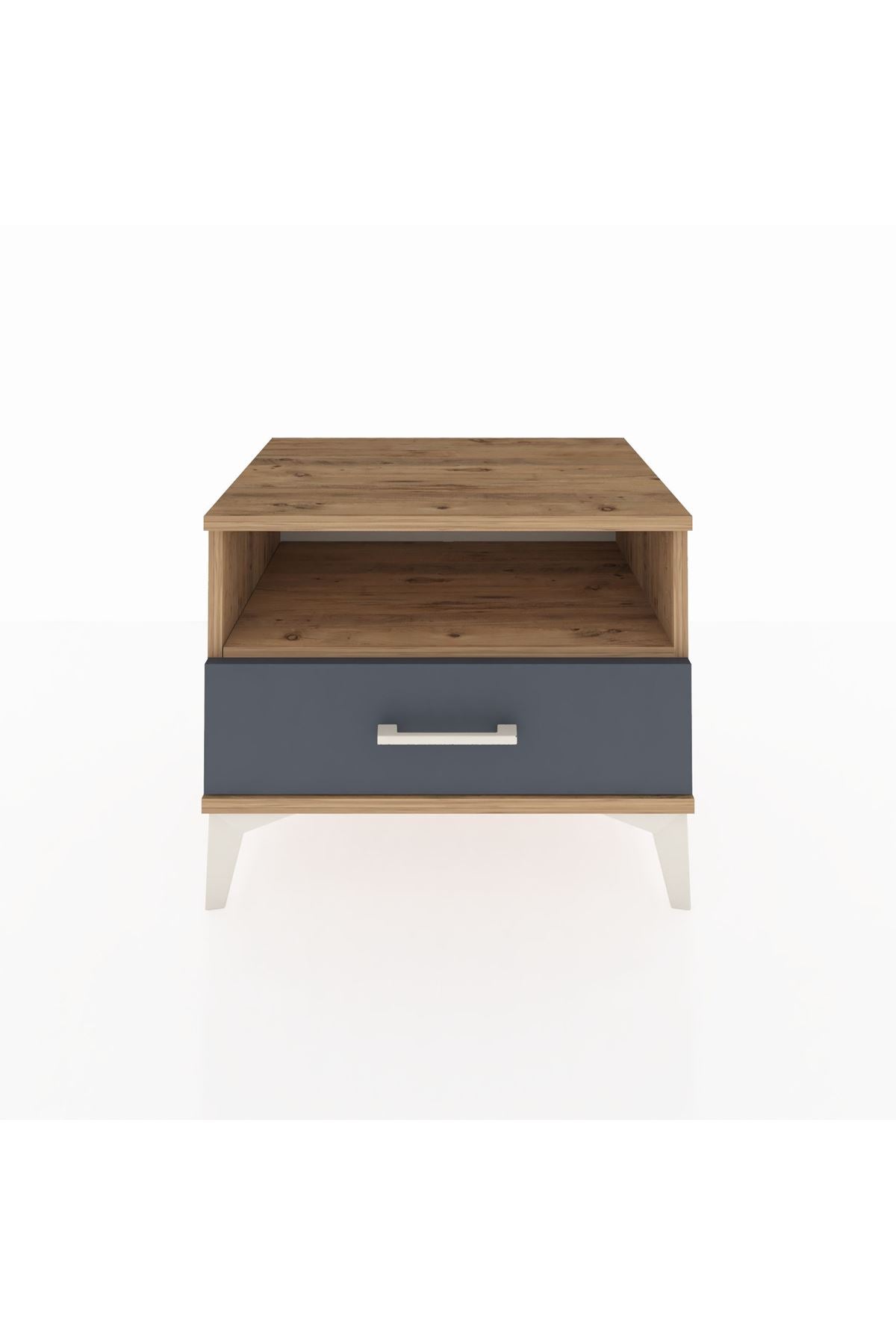 Hyperion Komodin Tek Raflı Tek Çekmeceli 60x44x48 Çam-Antrasit