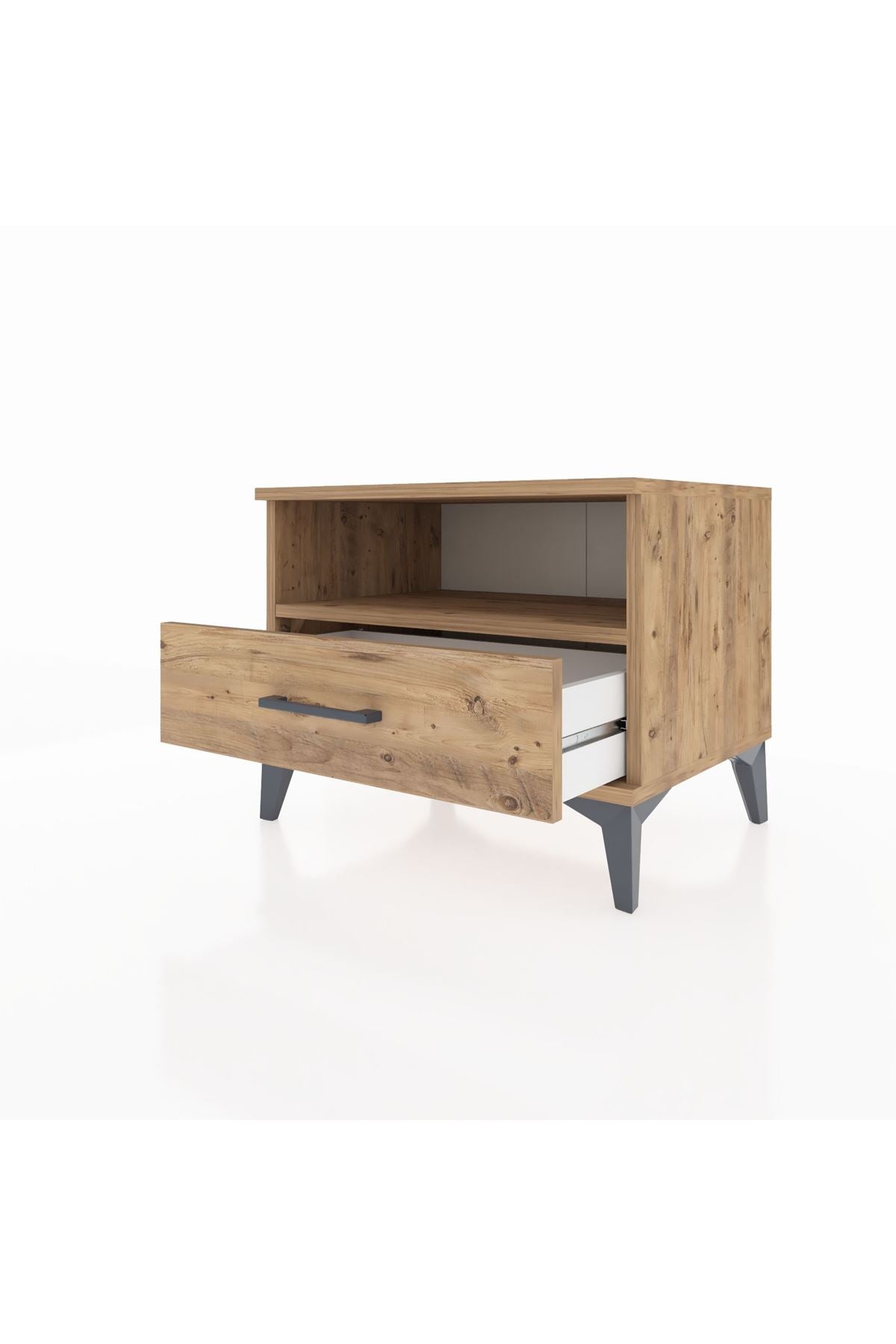 Hyperion Komodin Tek Raflı Tek Çekmeceli 60x44x48 Çam-Çam