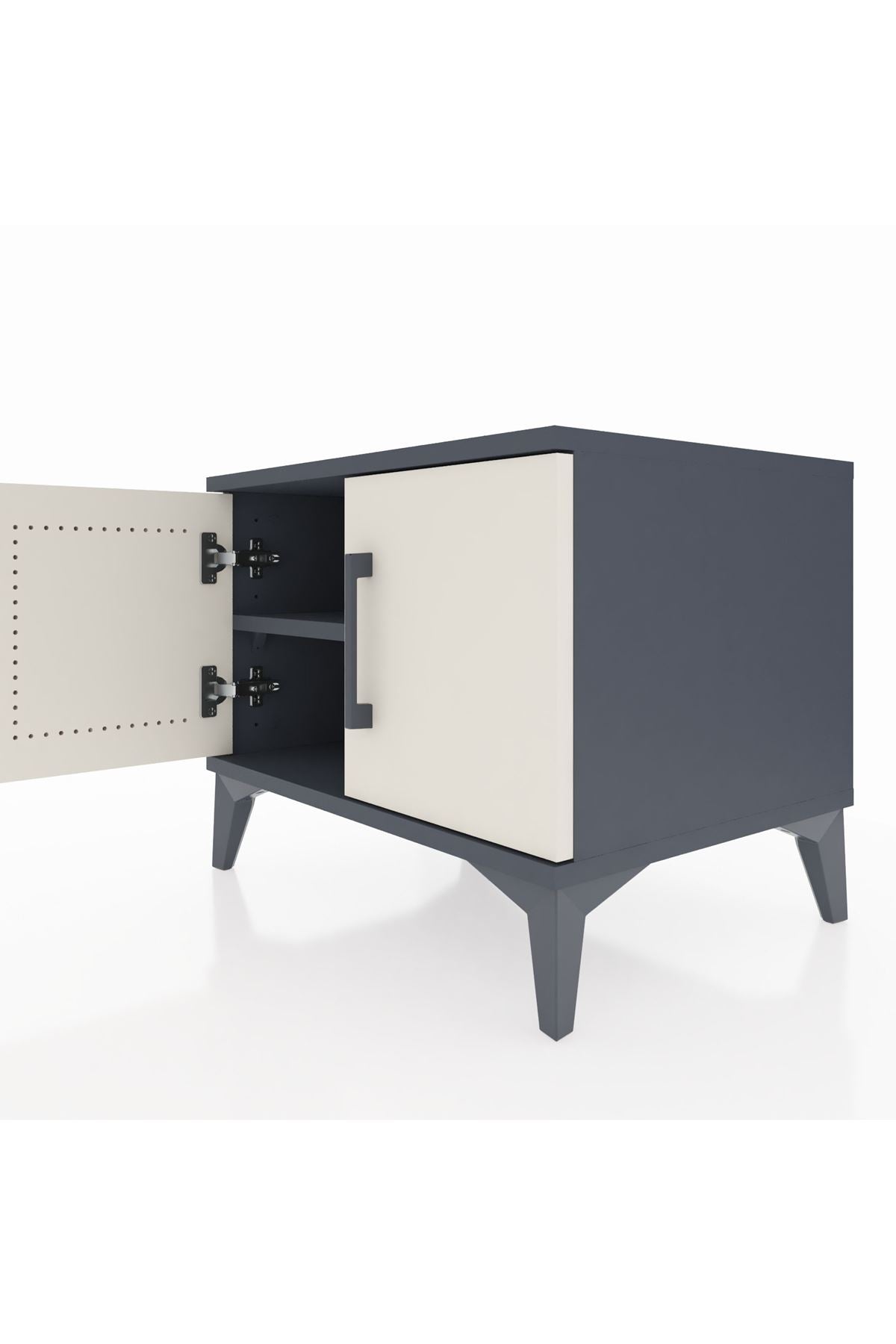 Hyperion Komodin Tek Raflı 2 Kapaklı 60x44x48 Antrasit-Aytaşı