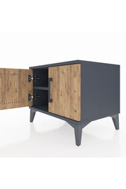 Hyperion Komodin Tek Raflı 2 Kapaklı 60x44x48 Antrasit-Çam