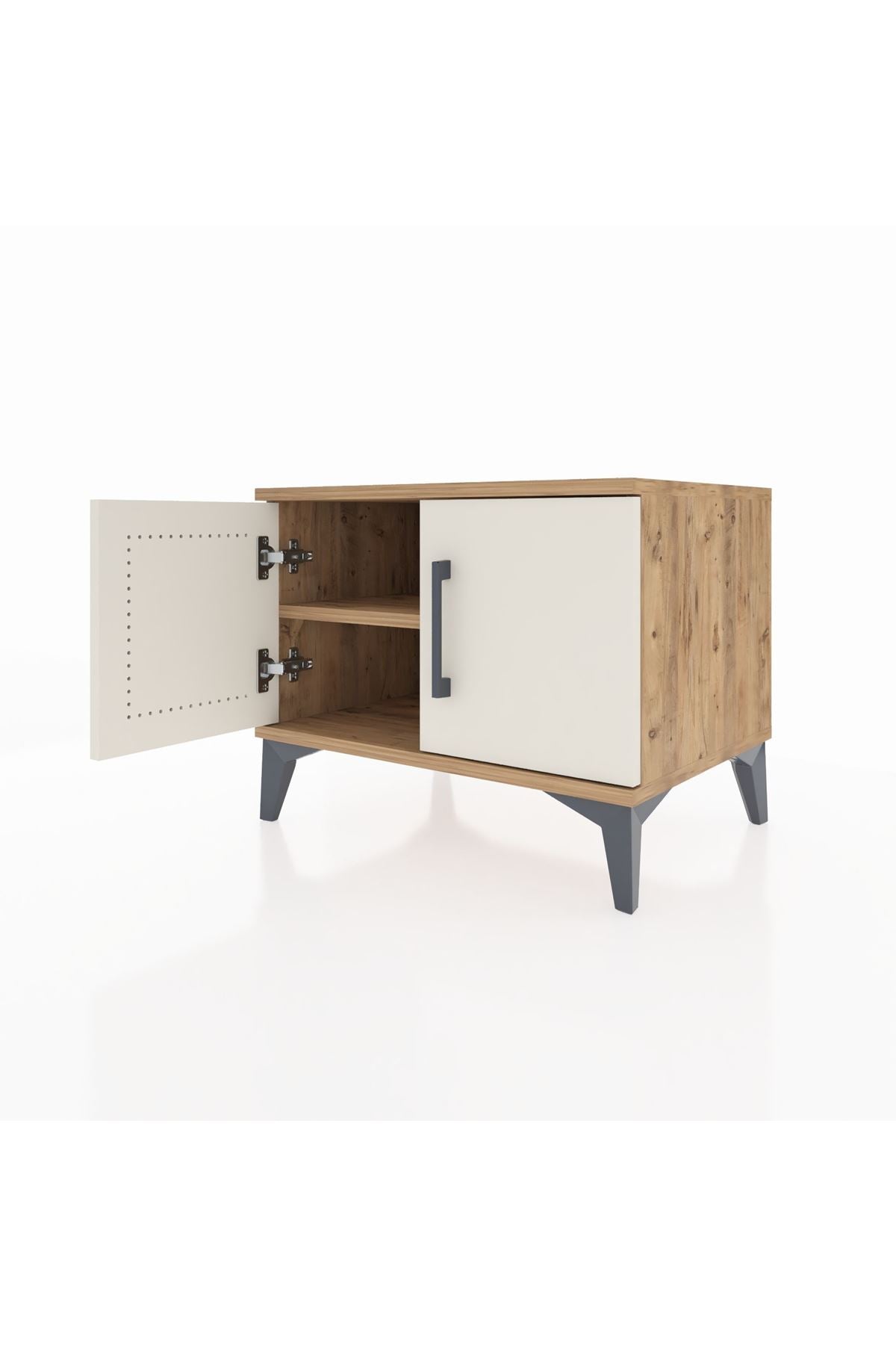 Hyperion Komodin Tek Raflı 2 Kapaklı 60x44x48 Çam-Aytaşı