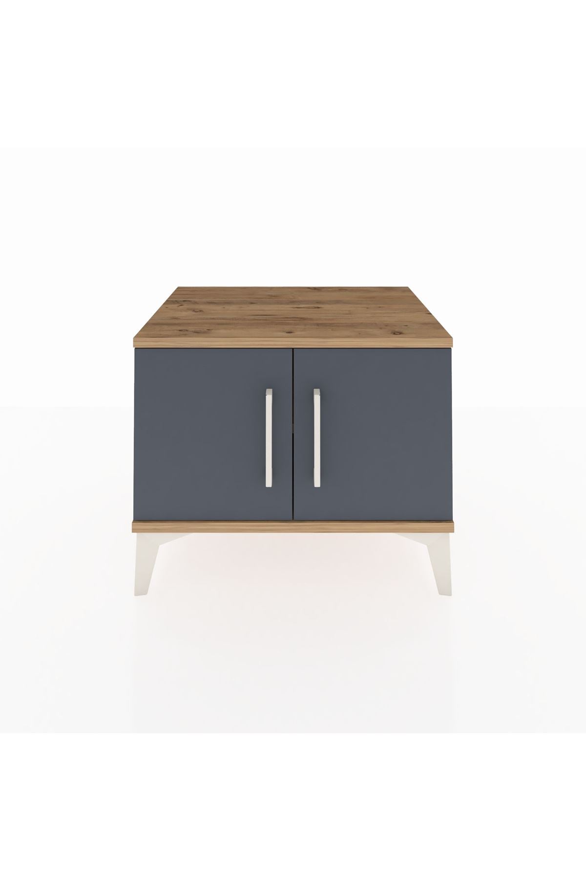 Hyperion Komodin Tek Raflı 2 Kapaklı 60x44x48 Çam-Antrasit