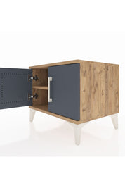 Hyperion Komodin Tek Raflı 2 Kapaklı 60x44x48 Çam-Antrasit