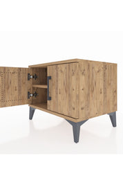 Hyperion Komodin Tek Raflı 2 Kapaklı 60x44x48 Çam-Çam