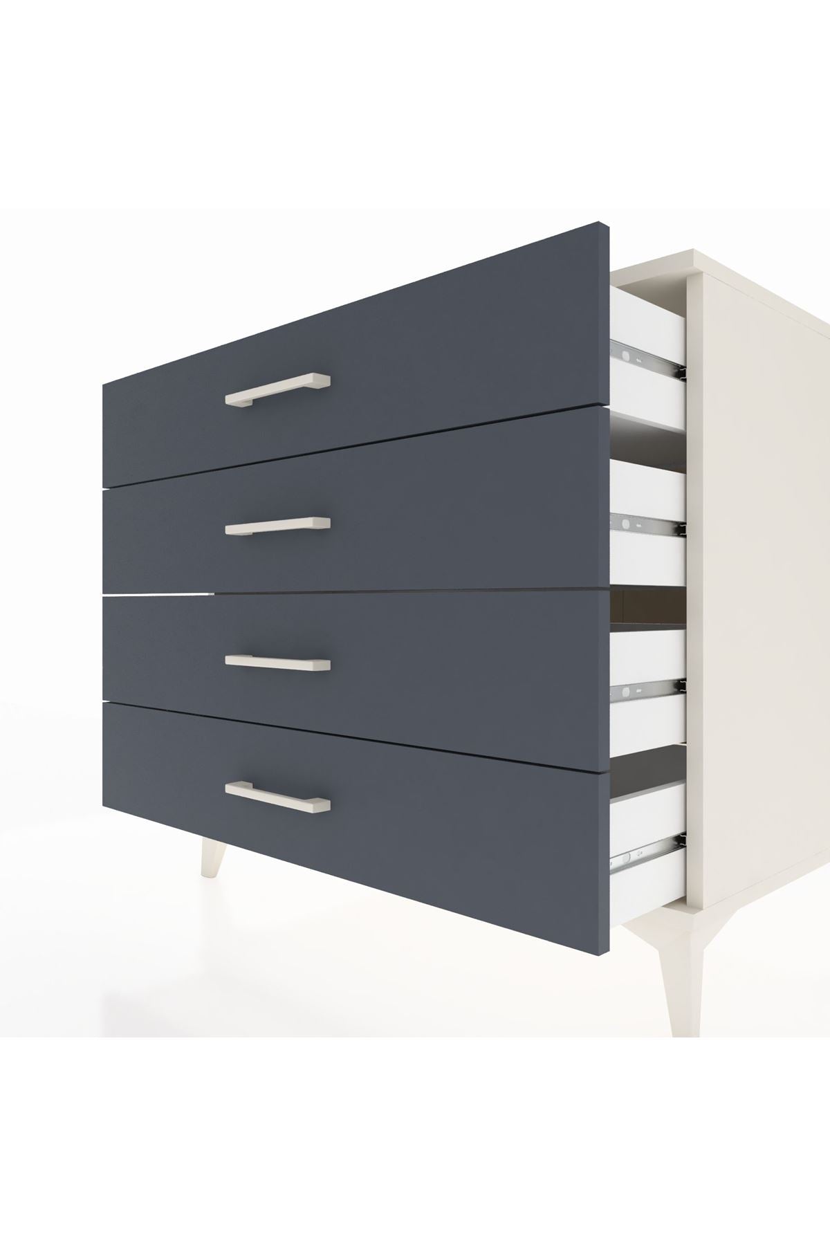 Kronos Şifonyer 4 Çekmeceli 88x59x80 Aytaşı-Antrasit