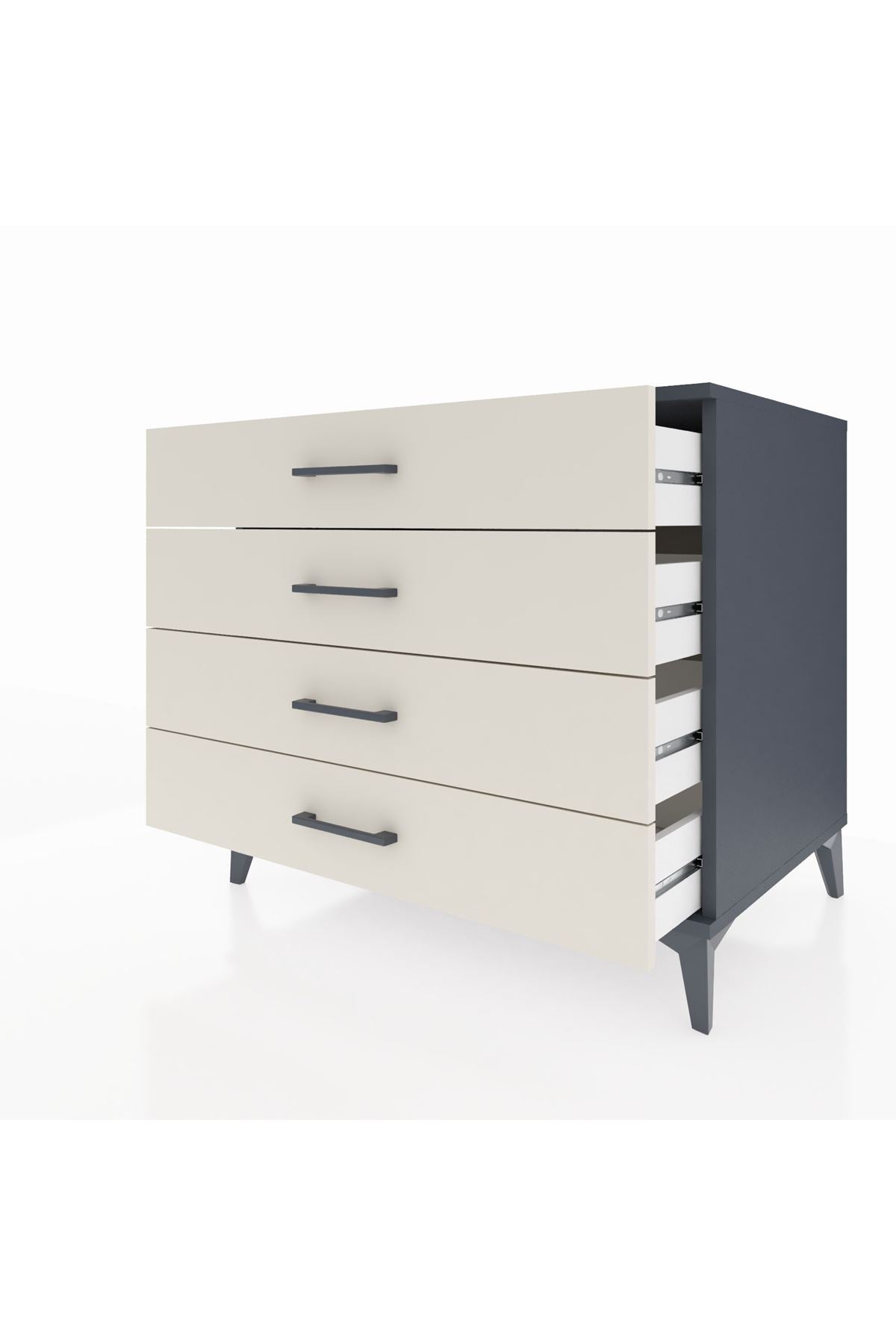 Kronos Şifonyer 4 Çekmeceli 88x59x80 Antrasit-Aytaşı