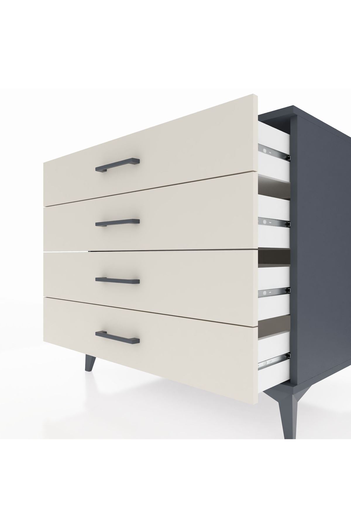 Kronos Şifonyer 4 Çekmeceli 88x59x80 Antrasit-Aytaşı